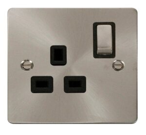 Click Scolmore - Click Define Ingot 1 Gang 13A Dp Switched Socket Black (FPBS535BK)