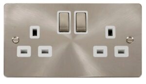 Click Scolmore - Click Define Ingot 2-Gang 13A Dp Switched Socket White (FPBS536WH)