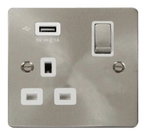 Click Scolmore - Click Define 1G Skt Usb 2.1A Fp (FPBS571UWH)