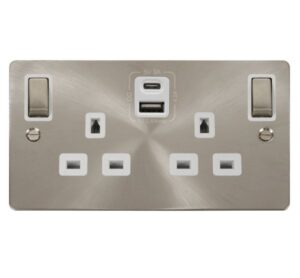 Click Scolmore - Click Define 2G 13A Switch Skt 4.2A A&C Usb Ingot Fpbs Wh (FPBS586WH)