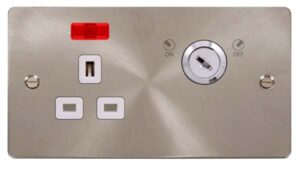 Click Scolmore - Click Define 13A 1G Dp Lockable Skt Neon Define Bs Wh (FPBS655WH)