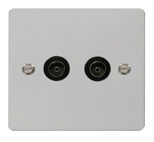 Click Scolmore - Click Define 2 Gang Coaxial Socket Black (FPCH066BK)