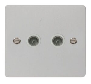 Click Scolmore - Click Define 2 Gang Coaxial Socket White (FPCH066WH)