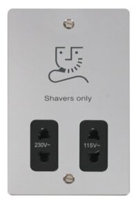 Click Scolmore - Click Define 115/230V Shaver Socket Outlet Black (FPCH100BK)