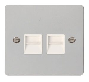 Click Scolmore - Click Define Twin Telephone Socket Master White (FPCH121WH)