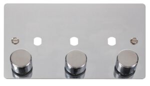 Click Scolmore - Click Define 3 Gang Double Dimmer Plate & Knobs (FPCH153PL)
