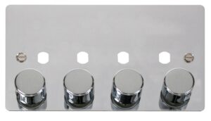 Click Scolmore - Click Define 4 Gang Double Dimmer Plate & Knobs (FPCH154PL)