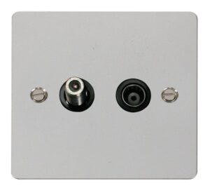 Click Scolmore - Click Define 1 Gang Satellite & Isolated Coaxial Socket Black (FPCH157BK)