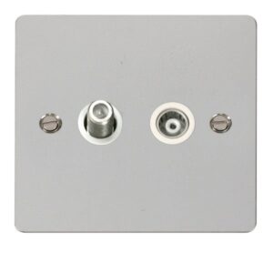 Click Scolmore - Click Define 1 Gang Satellite & Isolated Coaxial Socket White (FPCH157WH)