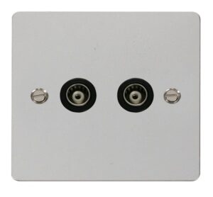 Click Scolmore - Click Define 2 Gang Isolated Coaxial Socket Black (FPCH159BK)