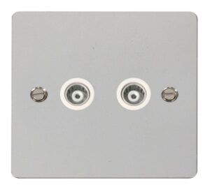 Click Scolmore - Click Define 2 Gang Isolated Coaxial Socket White (FPCH159WH)