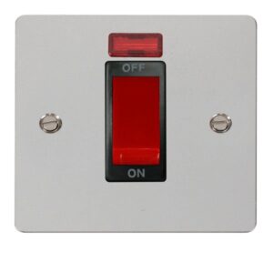 Click Scolmore - Click Define 1 Gang 45A Dp Switch Neon Black (FPCH201BK)