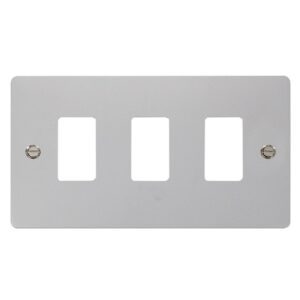 Click Define 3 Gang GridPro Frontplate Polished Chrome