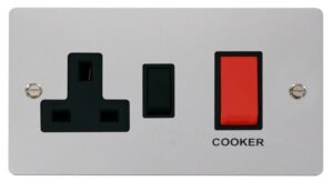 Click Scolmore - Click Define 45A Dp Switch 13A Dp Switched Socket Black (FPCH204BK)