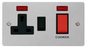 Click Scolmore - Click Define 45A Dp Switch 13A Dp Switched Socket Neons Black (FPCH205BK)