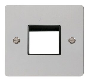 Click Scolmore - Click Define 1 Gang Plate Twin Switch Aperture Black (FPCH402BK)
