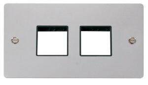 Click Scolmore - Click Define 2 Gang Plate (2+2) Switch Aperture Black (FPCH404BK)