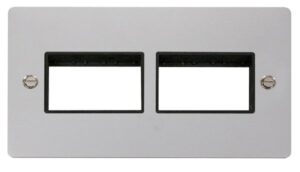 Click Scolmore - Click Define 2 Gang Plate (3+3) Switch Aperture Black (FPCH406BK)