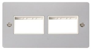 Click Scolmore - Click Define 2 Gang Plate (3+3) Switch Aperture White (FPCH406WH)