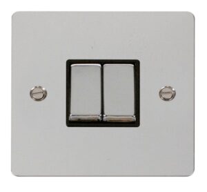 Click Scolmore - Click Define Ingot 10Ax 2 Gang 2 Way Switch Black (FPCH412BK)