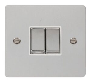 Click Scolmore - Click Define Ingot 10Ax 2 Gang 2 Way Switch White (FPCH412WH)