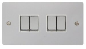 Click Scolmore - Click Define Ingot 10Ax 4 Gang 2 Way Switch White (FPCH414WH)