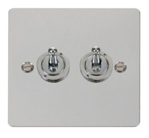 Click Scolmore - Click Define 10Ax 2 Gang 2 Way Toggle Switch (FPCH422)