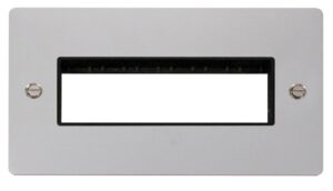 Click Scolmore - Click Define 2 Gang Plate 6 In-Line Switch Aperture Black (FPCH426BK)