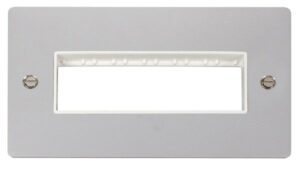 Click Scolmore - Click Define 2 Gang Plate 6 In-Line Switch Aperture White (FPCH426WH)