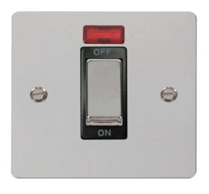 Click Scolmore - Click Define Ingot 1 Gang 45A Dp Switch With Neon Black (FPCH501BK)