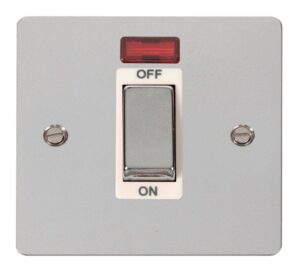 Click Scolmore - Click Define Ingot 1 Gang 45A Dp Switch With Neon White (FPCH501WH)
