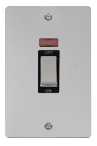 Click Scolmore - Click Define Ingot 2 Gang 45A Dp Switch With Neon Black (FPCH503BK)