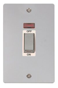 Click Scolmore - Click Define Ingot 2 Gang 45A Dp Switch With Neon White (FPCH503WH)