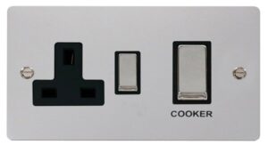 Click Scolmore - Click Define Ingot 45A Dp Switch 13A Switched Socket Black (FPCH504BK)