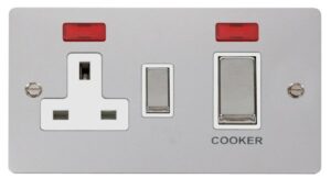 Click Scolmore - Click Define Ingot 45A Dp Switch 13A Switched Socket & Neons (2) White (FPCH505WH)