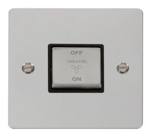 Click Scolmore - Click Define 10A Ingot 3 Pole Fan Isolation Plate Switch (FPCH520BK)