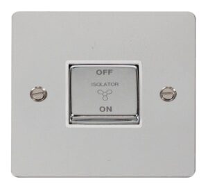 Click Scolmore - Click Define 10A Ingot 3 Pole Fan Isolation Plate Switch (FPCH520WH)