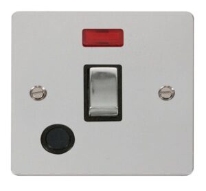 Click Scolmore - Click Define Ingot 20A 1 Gang Dp Switch Flex Outlet Neon Black (FPCH523BK)