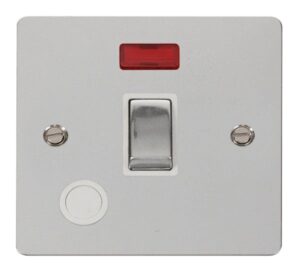 Click Scolmore - Click Define Ingot 20A 1 Gang Dp Switch Flex Outlet Neon White (FPCH523WH)