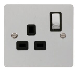 Click Scolmore - Click Define Ingot 1 Gang 13A Dp Switched Socket Black (FPCH535BK)