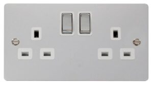Click Scolmore - Click Define Ingot 2-Gang 13A Dp Switched Socket White (FPCH536WH)