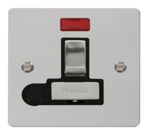Click Scolmore - Click Define Ingot 13A Switched Connection Unit Flex Outlet Neon Black (FPCH552BK)