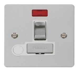 Click Scolmore - Click Define Ingot 13A Switched Connection Unit Flex Outlet Neon White (FPCH552WH)