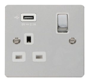Click Scolmore - Click Define 1G Skt Usb 2.1A Fp (FPCH571UWH)