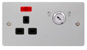 Click Scolmore - Click Define 13A 1G Dp Lockable Skt Neon Define Ch Bk (FPCH655BK)