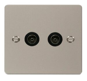 Click Scolmore - Click Define 2 Gang Coaxial Socket Black (FPPN066BK)