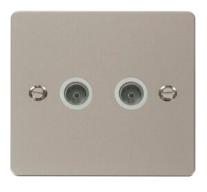 Click Scolmore - Click Define 2 Gang Coaxial Socket White (FPPN066WH)