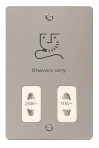 Click Scolmore - Click Define 115/230V Shaver Socket Outlet White (FPPN100WH)