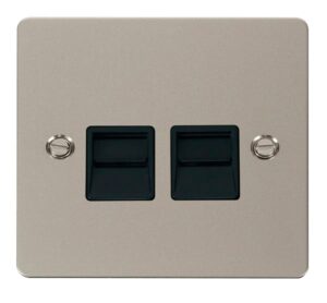 Click Scolmore - Click Define Twin Telephone Socket Master Black (FPPN121BK)