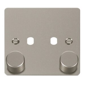 Click Scolmore - Click Define Fppn 2 Gang Double Dimmer Plate & Knobs (FPPN152PL)